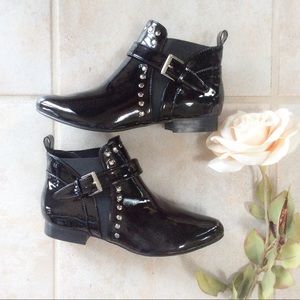 ⭐️STUDDED PATENT MOTO BOOTIE⭐️